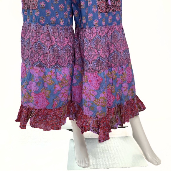 Hippie Forever Handmade Tiered Patchwork Capris Womens SZ OS Enchanted Fairycore - Picture 3 of 9